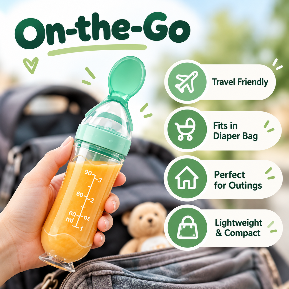 2-in-1 Baby Feeding Spoon Bottle